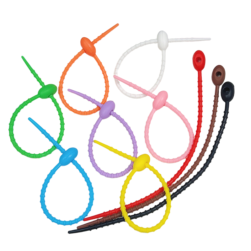 Cable Management Bag - Silicone Bag Ties Clip Cable Zip