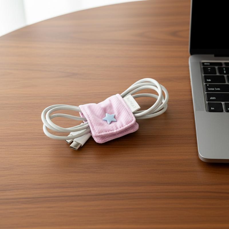 Cable Management Bag - Handmade Fabric Storage Bag Data Cable