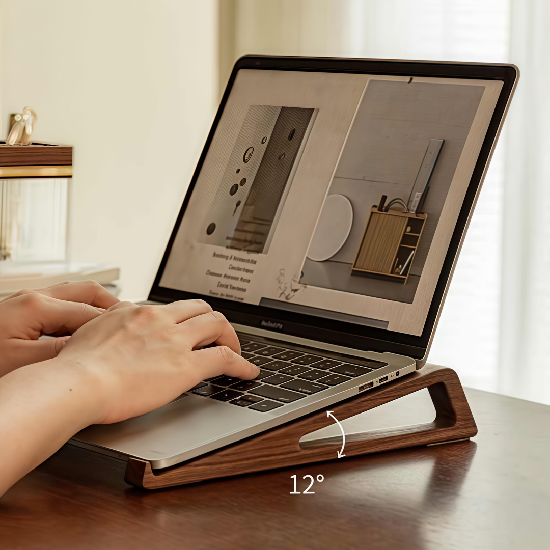 Laptop Accessories Design - Portable Foldable Wooden Laptop Stand -