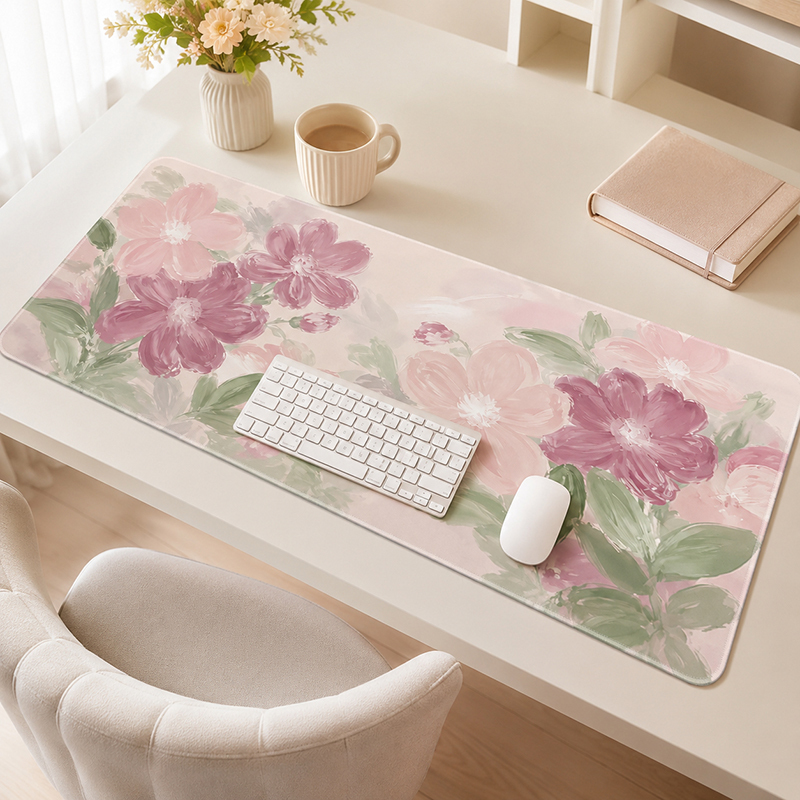 Laptop Accessories Pink - Pink Sakura Watercolor Mouse Pad Gaming