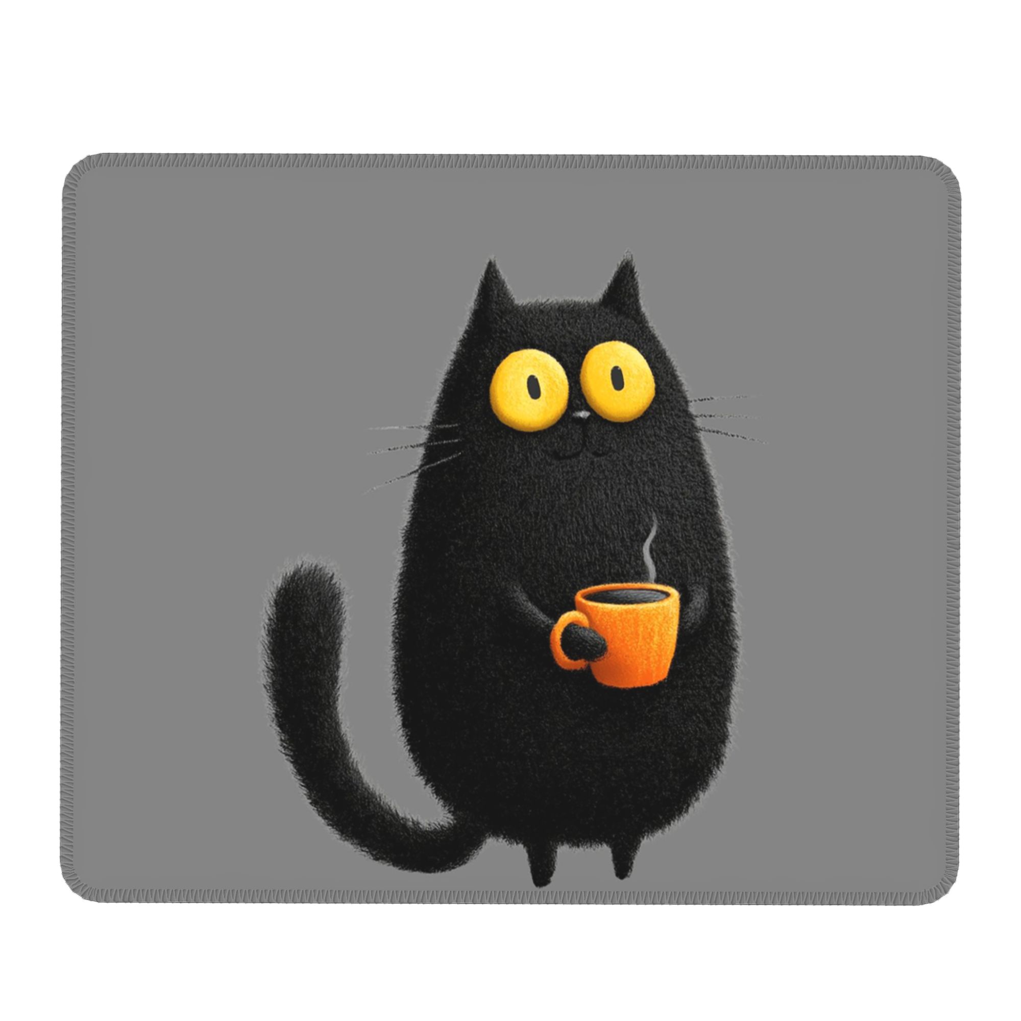 Laptop Accessories Design - Cute Black Cat Coffee Design Mouse