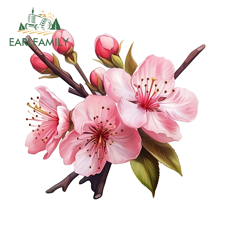 Laptop Accessories Pink - EARLFAMILY Pink Sakura Artstic Car Stickers