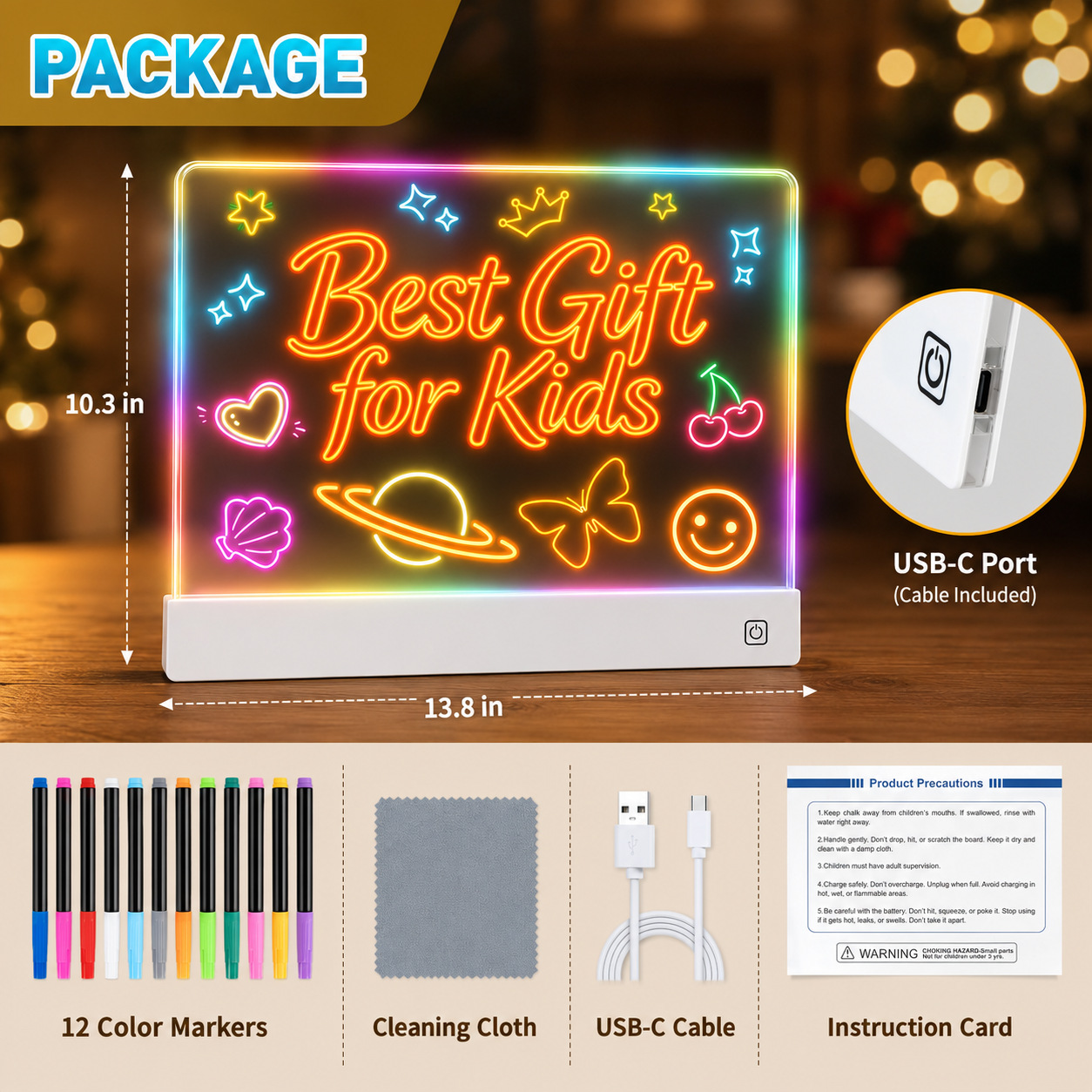 Touch-to-charge LED notepad, l - Laptop Accessories Light recension och pris