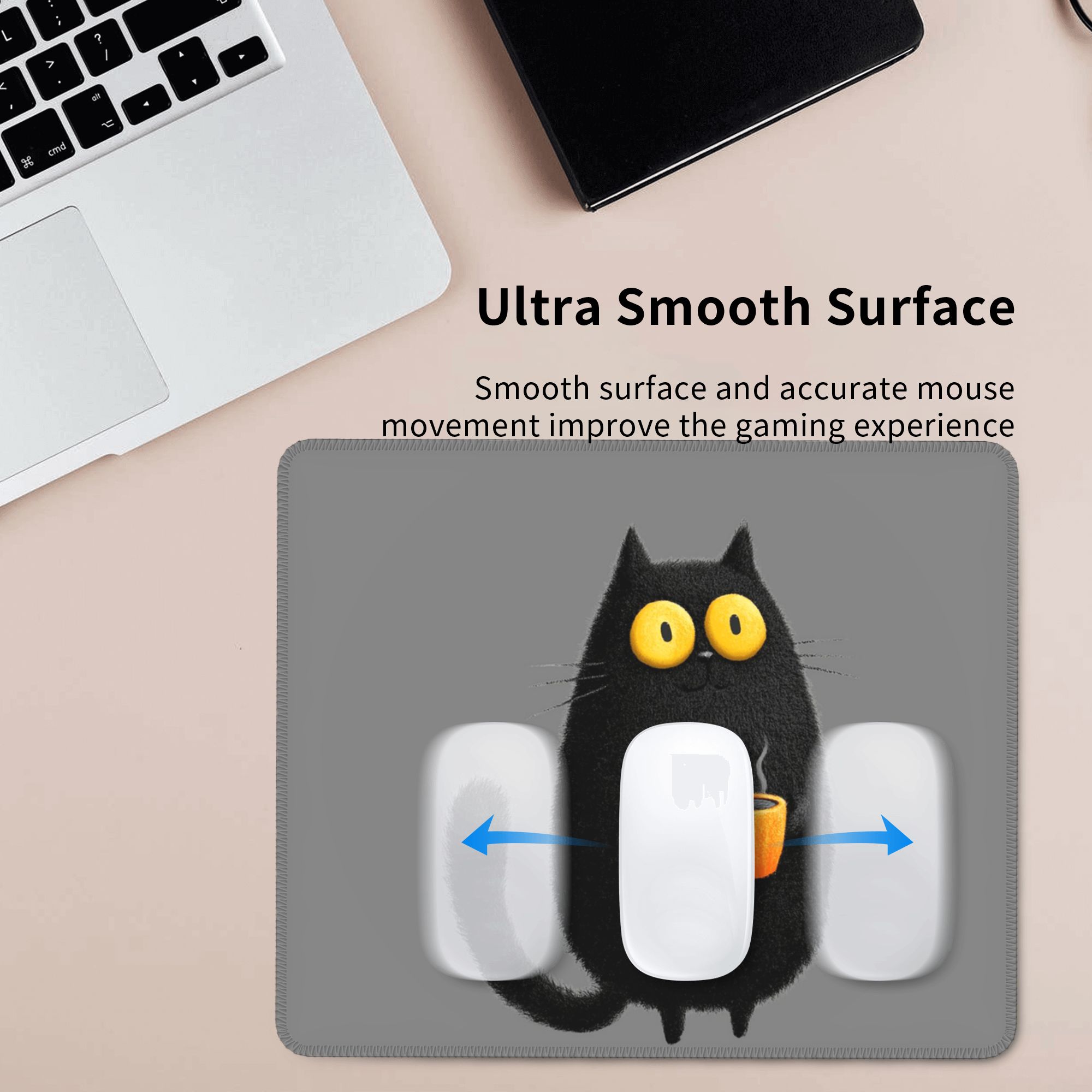 Cute Black Cat Coffee Design M - Laptop Accessories Design recension och pris