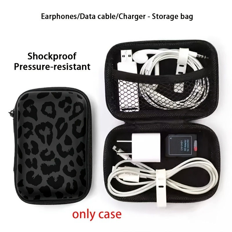 Black Leopard Print EVA Hard S - Cable Management Bag recension och pris