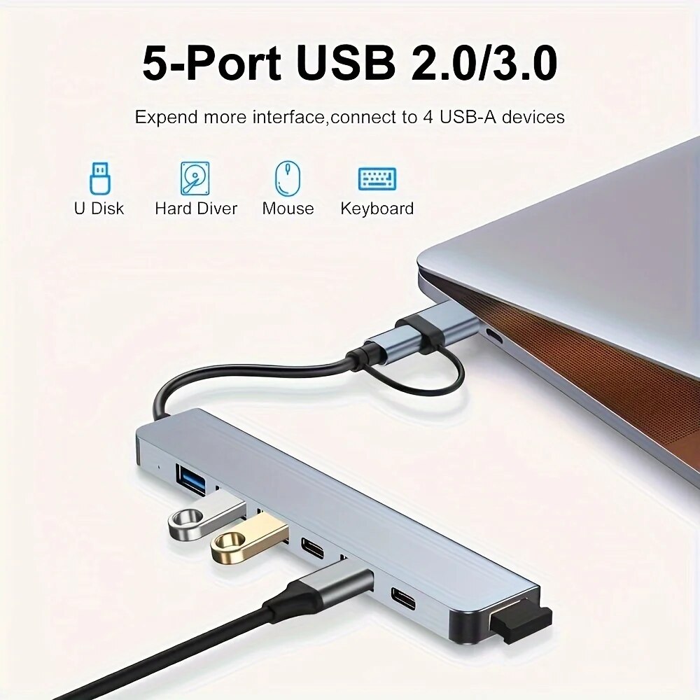 2 In 1 USB3.0 Hub 7 Port Type  - Laptop Accessories Price recension och pris