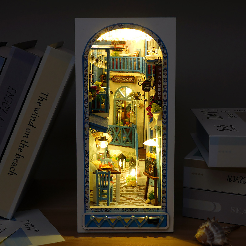 DIY Book Nook Kit Wooden Mini  - Laptop Accessories Light recension och pris