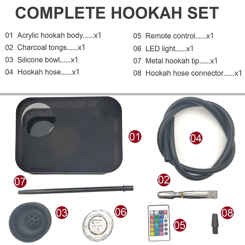Rectangle Hookah Smoking Pipe  - Laptop Accessories Light recension och pris