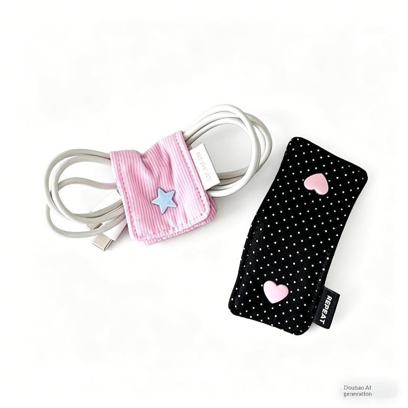 Handmade Fabric Earphone Decor - Cable Management Bag recension och pris
